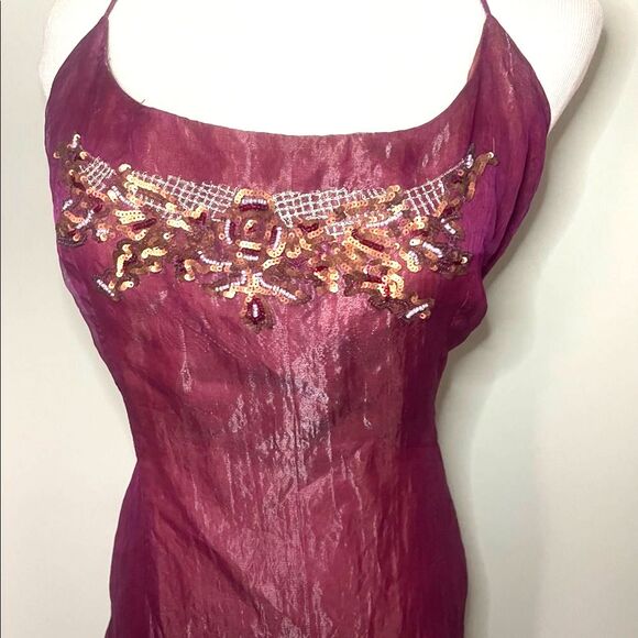 🆕 [Nicole Miller] Burgundy Beaded Silk Lined Gown Sz: 12 NWT! - Picture 10 of 12